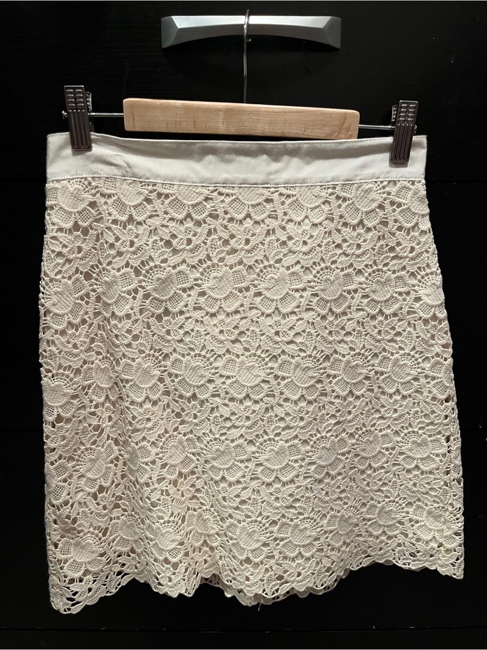 LOFT Cream Lace Mini Skirt